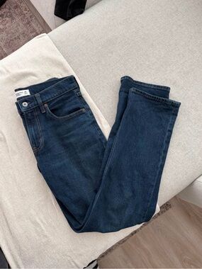 Abercrombie & Fitch Indigo Blue Mid Rise Straight Jeans